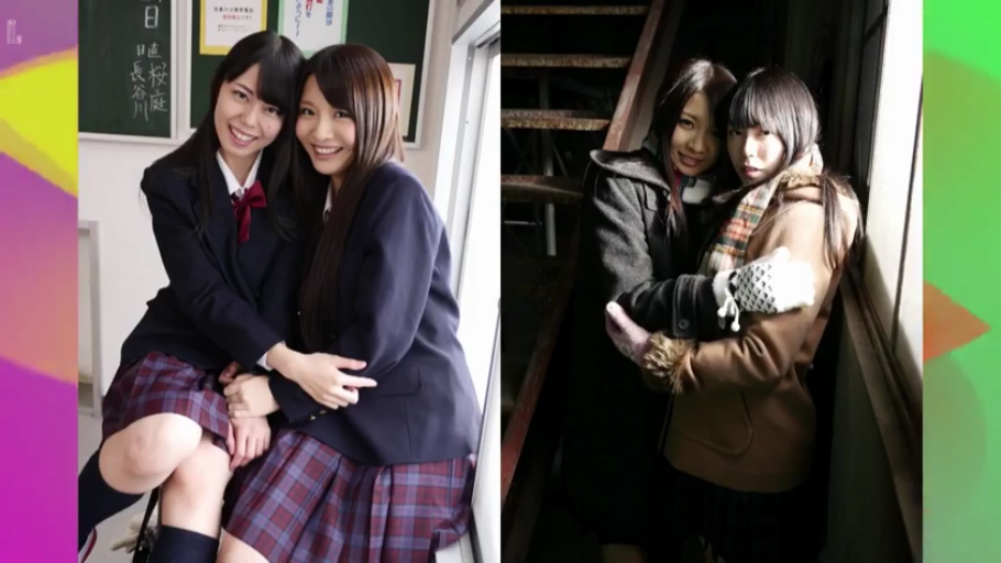 教室 · 中景 · 拥抱 · 微笑 · 黑板 · JK制服 · 双人 · 亲密互动