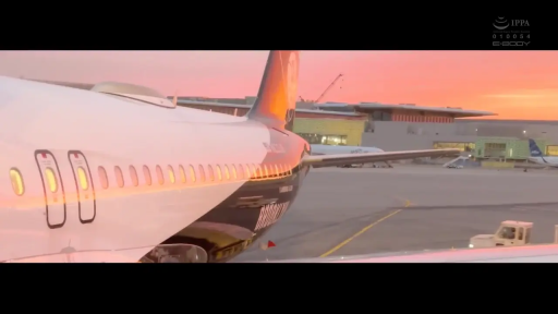 全景 · 机场 · 停泊 · 飞机 · 日落