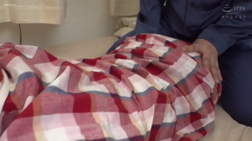 卧室 · 躺卧 · 日本AV · 蓝色上衣 · 毛毯 · 隔被抚摸