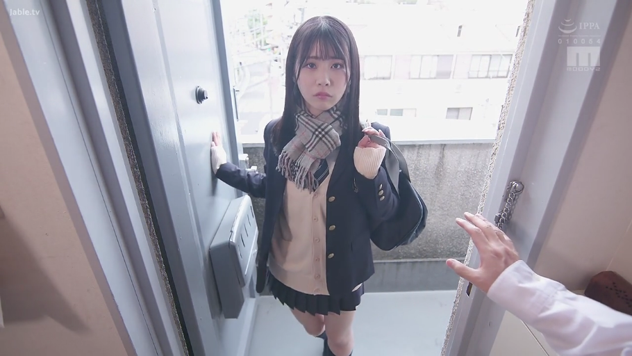 中景 · 站姿 · 平静 · 第一人称视角 · JK制服 · 门口 · 单肩包 · 进屋