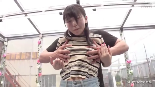 胸部特写 · 迷离 · 站姿 · 条纹上衣 · 日本AV · 背后揉乳 · 户外玻璃房