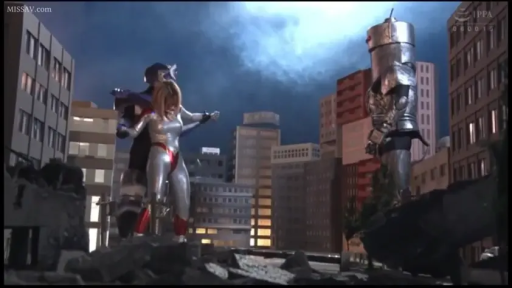 站立 · 全景 · 苦痛 · 紧身衣 · 特撮 · 被捕 · 怪兽皮套 · 城市废墟