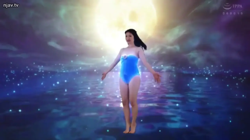 蓝色连体泳衣 · 奇幻海景