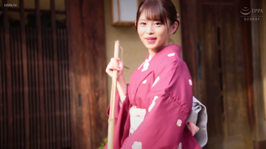 中景 · 站姿 · 微笑 · 和服 · 唯美 · 持物 · 竹竿 · 日式建筑前