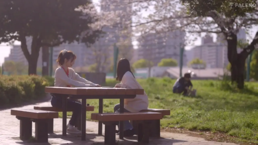 交谈 · 全景 · 自然 · 休闲服饰 · 公园 · 对坐 · 木质餐桌