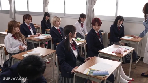 坐姿 · 教室 · 专注 · 全景 · 课桌 · 多人 · JK制服 · 上课