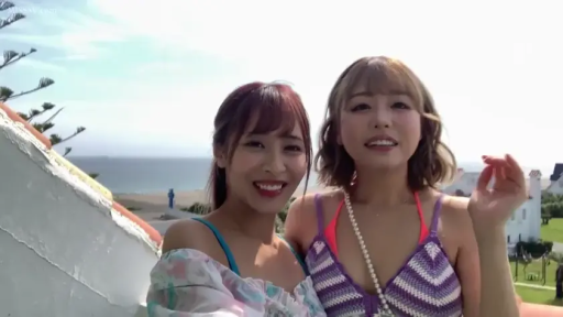 夏装 · 中景 · 海边 · 並んで立つ