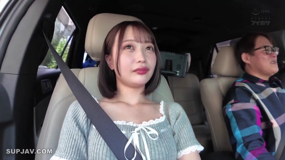 Sitting Posture · Medium shot · 平静 · 车内 · 亚洲人 · Seat belt · 浅绿色针织衫 · 乘坐汽车