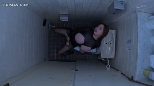 坐姿 · 愉悦 · 俯拍 · 暴露 · 卫生间 · 马桶 · 黑色连体衣 · 俯视角度