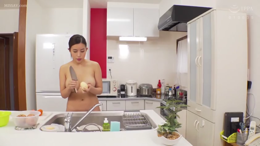 专注 · Fully nude · Stand · 全景 · 居家 · Kitchen · 菜刀 · 削皮