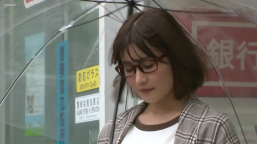 Stand · 面部特写 · Street · Holding an umbrella · 格子外套