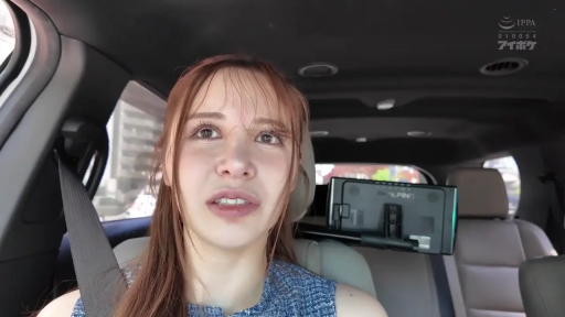 坐姿 · 脸部 · 困惑 · 凝视 · 车内 · 安全带 · 蓝色背心 · 单人女