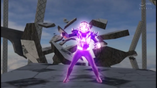 Whole body · Stand · Illusory Space · 紫色发光铠甲 · 变身 · 科幻特效