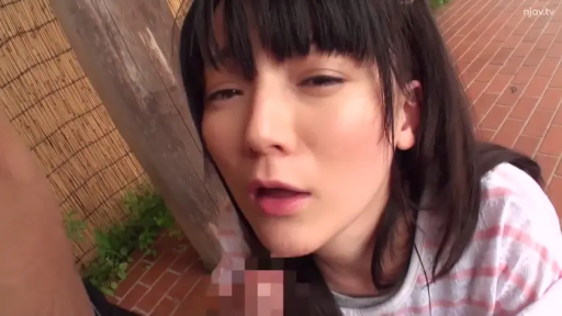 oral sex · Mosaic · Hazy · 面部特写 · 条纹衫 · Outdoor · 跪位