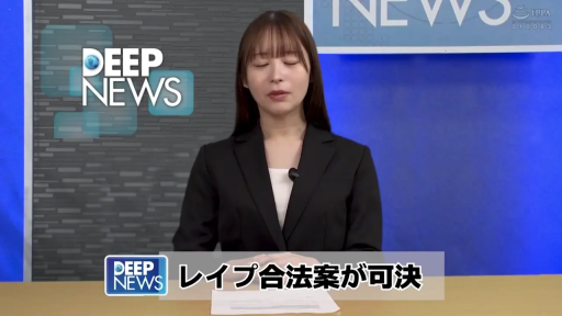 坐姿 · 严肃 · 半身 · 播报 · 新闻演播室 · 黑色西装 · 领夹麦克风 · 模拟剧情