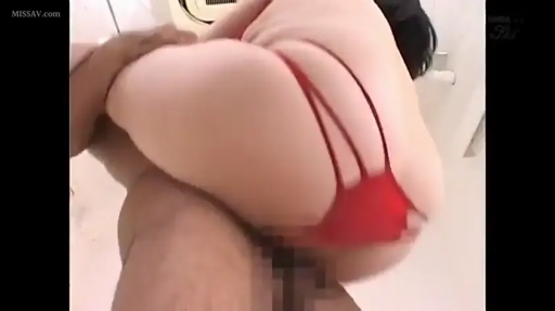 室内 · 性交 · 俯卧 · 臀部特写 · 红色丁字裤 · 马赛克遮挡