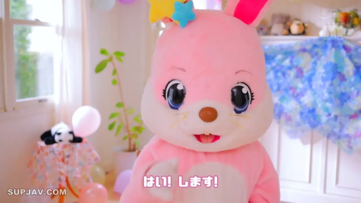 面部 · 部屋 · 笑容 · 風船 · 正面 · 手を振る · 卡通 · 粉色人偶服