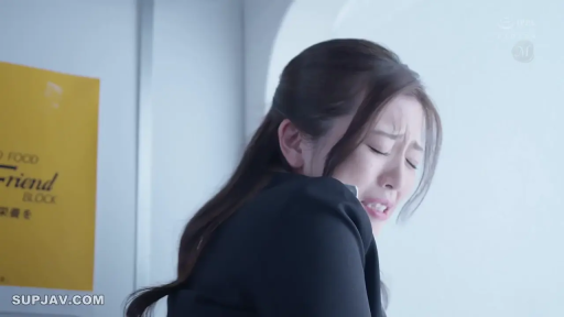 Inside the office · 侧面特写 · 职场制服 · black suit · 痛苦哭泣 · 回眸侧坐 · 挣扎拒绝 · 墙上海报