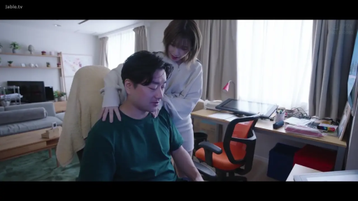 办公椅 · 中景 · 按摩 · 温柔 · 书房 · 休闲服 · 背后环绕