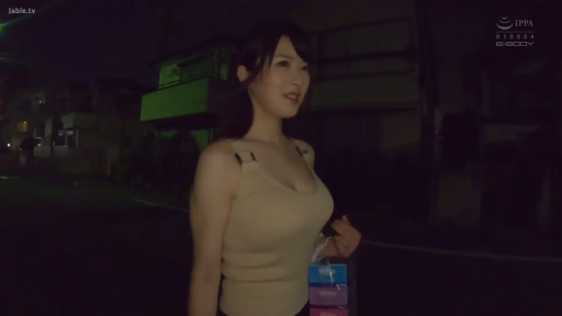 巨乳 · 中景 · 自然 · 行走 · 纸巾盒 · ベージュのベスト · 户外夜晚 · 提着东西