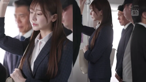 站立 · 半身 · OL · 西装 · 冷淡 · 电车 · 搭乘 · 吊环