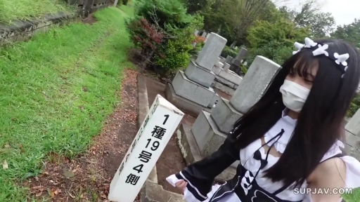 Whole body · Stand · 女仆装 · 戴口罩 · 头饰 · 走动 · Cosplay · 墓地