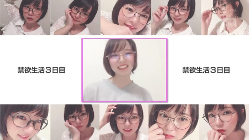 室内 · 眼镜 · 脸部特写 · 微笑 · 注视镜头 · 短发 · 托腮 · 蕾丝衫