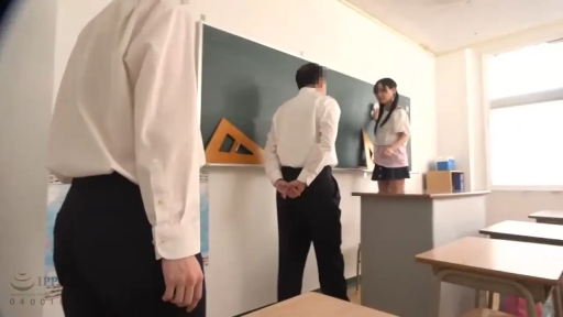 严肃 · 西裤 · 教室 · 站立 · 中景 · 三角板 · 罚站 · 制服诱惑