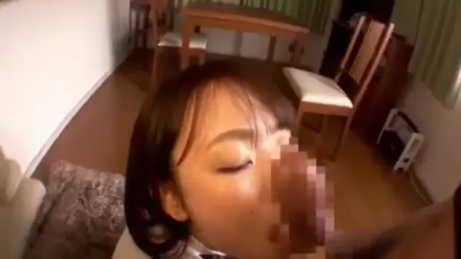 脸部 · 口交 · 陶醉 · 客厅 · 白色衬衫 · 仰头 · 肉棒