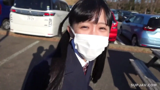 Close-up of the face · Stand · 注视镜头 · 口罩 · 停车场 · 黑长直 · 西装制服 · 笑眼