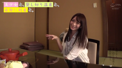 坐姿 · 交谈 · 微笑 · 休闲服饰 · 茶具 · 半身像 · 温泉旅馆 · 和风