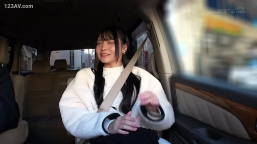 Sitting Posture · Smile · 上半身 · 车内 · 长发 · Seat belt · 谈笑 · 白色毛绒外套