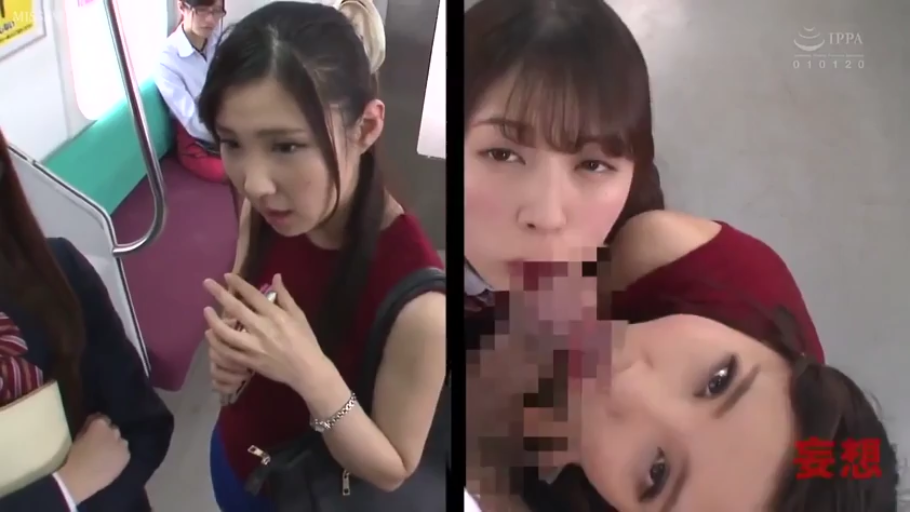 俯身 · 专注 · 口交 · 马赛克 · 面部特写 · 手机 · 无袖上衣 · 电车