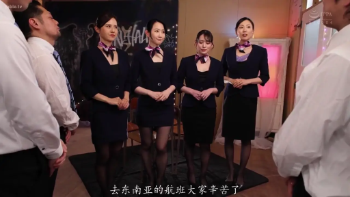 室内 · 站立 · 全景 · 対話 · 多人 · 丝巾 · 空姐制服 · 职业表情