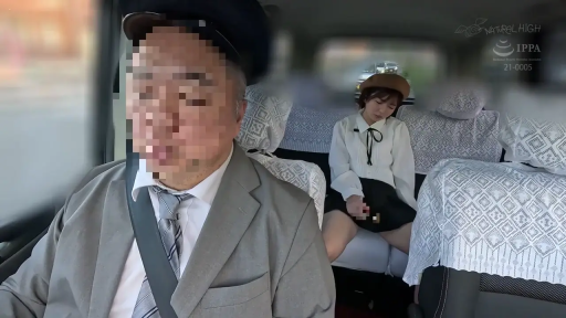 坐姿 · 全景 · 职业装 · 淡漠 · 帽子 · 下体暴露 · 人脸马赛克 · 出租车内