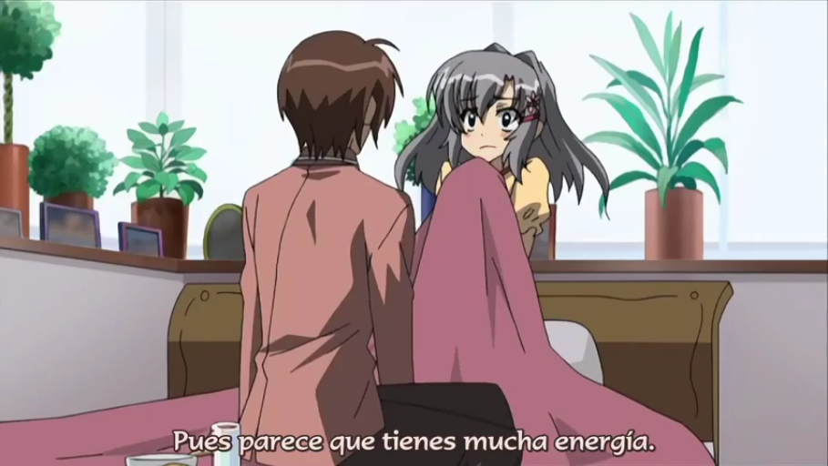 坐姿 · 臥室 · 中景 · 交流 · 惊讶 · 睡衣 · 动漫 · 毛毯