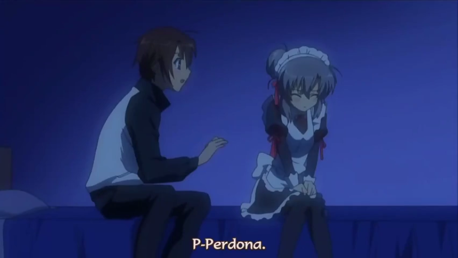 坐姿 · 交谈 · 卧室 · 羞涩 · 中景 · 床 · 女仆装 · 二次元