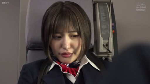 坐姿 · 沉思 · 忧郁 · 脸部特写 · 短发 · 空姐制服 · 飞机机舱 · 对讲机