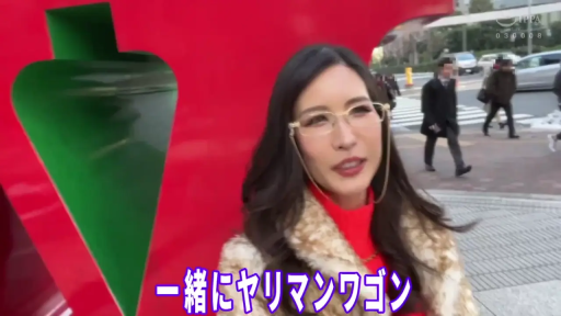 皮草外套 · Stand · Smile · Half-body · 交流 · Outdoor Street · Japanese subtitles · 背景标志物