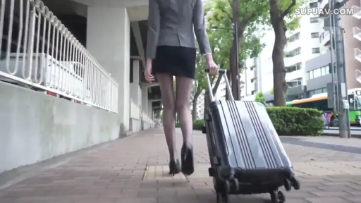 行李箱 · 黑丝 · 职业装 · 街道 · 步行 · 拉行李箱