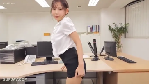 Whole body · 办公室 · Office desk · Smile · Workplace · 撩裙 · OL uniform · 侧立