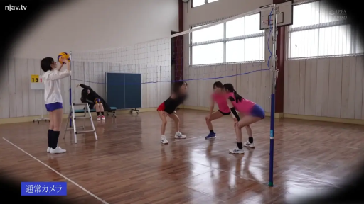 专注 · 全景 · 多人 · 排球 · 运动服 · 排球场 · 打排球 · 准备姿势