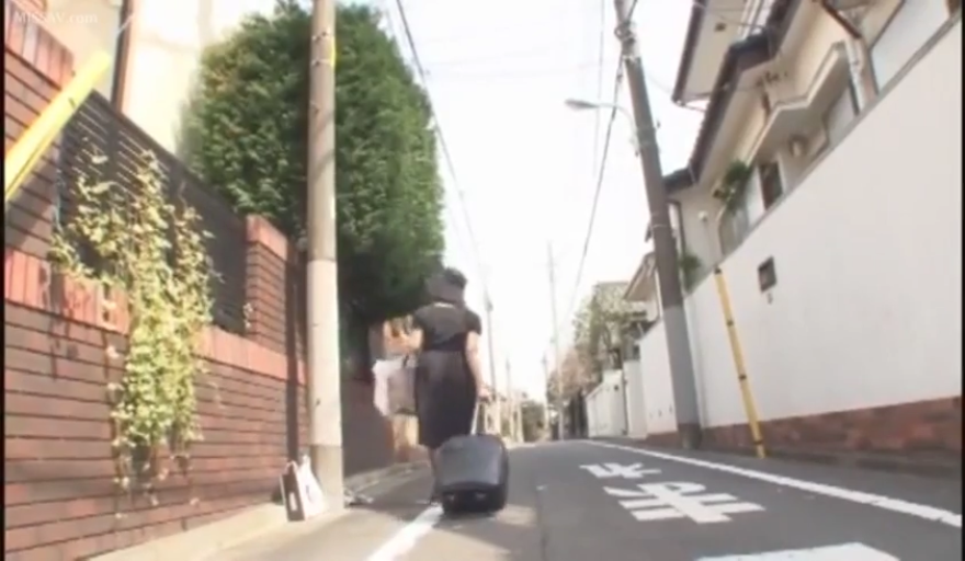 行李箱 · 黑色连衣裙 · 背影 · 室外街道 · 步行 · 拉行李箱 · 街头视角