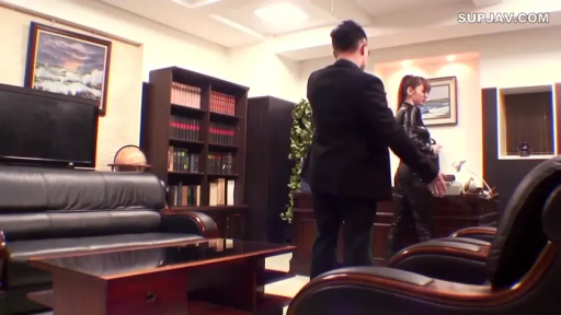 Serious · 办公室 · Stand · 全景 · Confrontation · 西装与紧身皮衣 · 书架与沙发