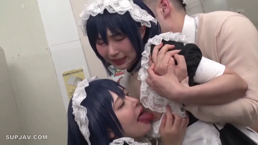 胸部 · Stand · Enjoy · Corridor · 女仆装 · 舔乳 · 三人 · 发带