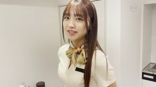 Indoor · Stand · Smile · Half-body · Eye contact · 空姐制服 · 棕发