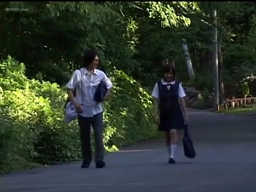 校服 · 平静 · 行走 · 散步 · 白天 · 书包 · 户外路边