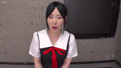 School uniform · 面部特写 · Sit properly. · 惊讶 · 影棚 · 红领结 · 面对镜头说话