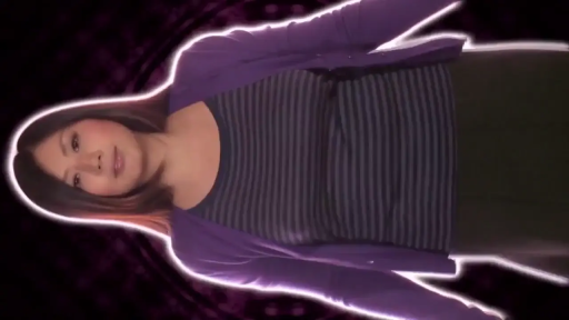 自然 · 半身 · 正面站立 · 紫色开衫 · 抽象空间 · 霓虹轮廓