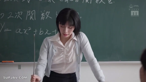 Classroom · 专注 · Half-body · Lecture · 短发 · Teacher uniform · 教鞭 · 扶案站立
